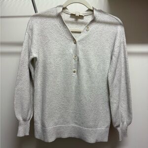 LOFT Cream V-Neck Sweater